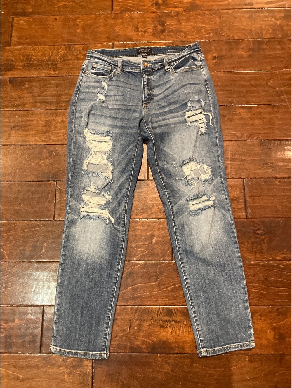 Judy Blue Boyfriend Fit Destroyed Distressed Edgy Women's Jeans Size 11/30